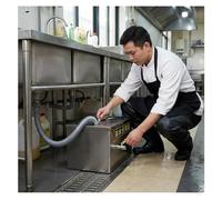 50mm Top Inlet Stainless Steel Grease Trap, Commercial Under Sink Interceptor with Removable Filter Basket for Restaurant Kitchen Wastewater Management (45x25x25cm)