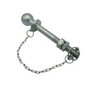 50MM Tow Ball Pin Long Shank 25MM Thread & Chain (1" 2 Ton Tractor ATV Quad Trailer Hitch)