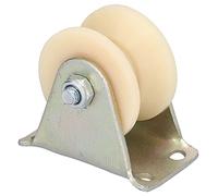 50mm V - Type Groove Wheel, Heavy Duty Caster with 2.5mm Bracket, Nylon Guide Pulley for Lifting Equipment, Sealed Rail Ball Bearing Wire Rope Rolling Gate Groove Wheel