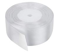 50mm White Satin Ribbon for Gift Wrapping, 25M Double Sided Polyester Thick Fabric Ribbon Roll for Crafting Bouquets, Christmas Tree, Cake, DIY Hair Accessories Sewing Making Bows, Wedding Decoration