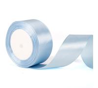 50mm Wide Baby Blue Satin Ribbon - 2 Inch Thick, Light Blue Wedding Car Decoration for Gift Wrapping, Bows, Cakes, Presents, Bouquets, Crafting