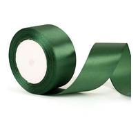 50mm Wide Dark Green Satin Ribbon for Gift Wrapping Wrapping, Wedding, Car Cake Bow, Bouquet Crafting Decoration