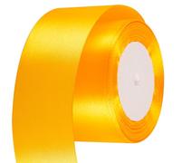 50mm Wide Orange Ribbon Thick Helloween Satin Ribbon 22m, 2 inch Thick Orange Ribbon for Gift Wrapping Wedding Car Halloween Xmas Birthday Cake Hair Bow Florist Bouquet Crafts Decorations