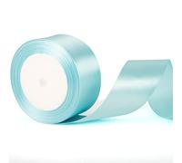 50mm Wide Sky Blue Thick Ribbon for Gift Wrapping 22m, Thick Azure Blue Ribbons Fabric Satin Ribbon for Present Wrapping Christmas Florist Bouquet Cake Hair Bow Crafting Wedding Car Decoration