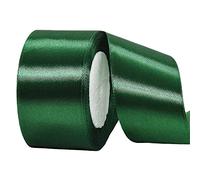 50mm Wide Thick Dark Green Ribbon for Gift Wrapping,22m 2Inch Large Fabric Satin Ribbon Green Bow for Gift Wrapping,Ribbons for Crafting,Hair,Bouquets,Wedding Car,Presents,Cake,Christmas Decoration