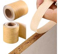 50mm Wide x 5 Metres Real Maple Iron-On Edging,2 Pcs Pre-Glued Wood Veneer Tape,Pre-glued Veneer Roll,Cover the Edge of a Standard MDF Panel,for Edging Tape/Banding/Cabinet/Shelving/Furniture