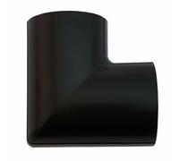 50mm x 25mm Black Clip-Over Right Angled Trunking Adapter - Flush 90 Degree Bend | Loops