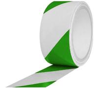 50MM X 33M PVC Hazard Warning Floor Marking Tape Roll Green & White