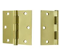 50mm x 42mm Yellow Galvanised Folding Plait Hinges for Flaps and Boxes (Pack of 10) D10C