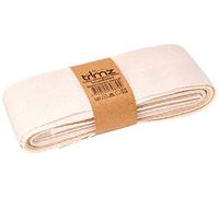 50mm x 5m: Trimz Natural Cotton Herringbone Tape 50mm x 5m | Compact Wide Craft Ribbon | Precise Upholstery, Detailed Crafting