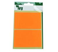 50mm x 80mm Rectangle Fluorescent Orange Sticky Labels Self Adhesive Label Stickers (8 Stickers) Ivy 232520