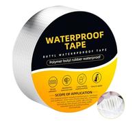 50mmx10m Butyl Tape Waterproof,Butyl Sealant Tape,Roof Repair Tape,Waterproof Butyl Aluminum Foil Sealan Tape for Pipe/Metal/RV Awning/Roof Leak/Window Seal,Outdoor Use
