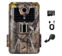 50MP 4K Wildlife Trail Camera HD Hunting Game Cam with 32GB SD Card Included 0.3s Trigger Speed 940nm No Glow Night Vision IP66 Waterproof Garden and Farm Security Monitor