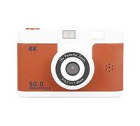 50MP Compact Digital Camera for Vlogging, 16X Digital Zoom Dual Lens with 2.4 Inch HD Color Screen, Perfect for Travel Photography (Brown)