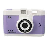 50MP Digital Camera, 1080P HD CCD Compact Digital Camera Front and Rear Dual Lens with 2.4 Screen, 8X Digital Zoom, Vlog Camera for Travel (Violet)