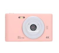 50MP Dual Lens Portable Compact Digital Camera for Students Vloggers, HD Image Self Adaptive Anti Shaking 2.4 Inch Screen Camera for Travel Gatherings (Pink)