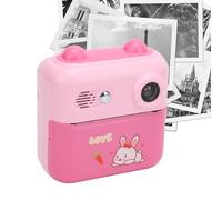 50MP Instant Camera, 1080P HD Recording, Digital Zoom, 2.4'' IPS Screen, Inkless Printing, 1000mAh Battery, Games, Music, Video, Black and White, for Age 6-12 Boys and Girls (Pink)