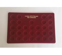 50p Coin Shape Tray with Clear Plastic Cover Fifty Pence 30 Spaces Storage Olympic 2012 London Coins Collection Holder