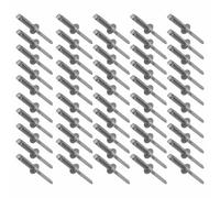 50Pack 304 Stainless Steel Large Flange Round Head Rivets, M3.2 x 7mm Large Cap Open End Blind Pop Rivets for Construction, Electronics, Automotive Industries