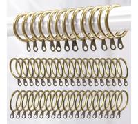 50Pack Brass Curtain Rings,Curtain Hooks 30mm for Window, Shower Curtains | Thickness of 3mm 0.11",Vintage-Style Copper Plating Process,Hang Party Lights, Household Items, In Restaurants, Rvs and More