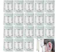 50Pack Individually Wrapped Stretchable Disposable Shower Ear Covers with Cotton Swabs; Waterproof Bath Earmuffs Ear Protectors Covers For Salon, Spa,Shower,dye the hair,Beauty Studio