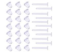 50Pairs Earring Backs, Plastic Earrings Backs Posts Clear Ear Pins Silicone Rubber Earring Backs,Safety Earring Stoppers Earnuts Percings Earring Retainers for Women Men Jewelry Supplies