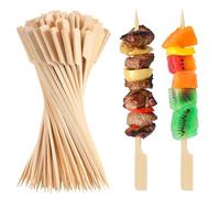 50pc 25cm Bamboo Paddle Skewers - Biodegradable Wooden Sticks for Burger Stacks, Vegetables, Fruit, Sweets, Skewers for BBQ, Ovens and Air Fryers, Appetisers and Platters (25cm)