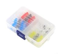 50PC Electrical Tin Ring For Heat Shrink Terminal Connectors Kit with Seal Sleeves for Reliable Butt Wire Connections in Vehicles and Boats