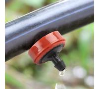 50PC Garden Drip Irrigation Emitters with Pressure Compensation and Leak Resistant Design for Use with PE or PVC Tubing in Various Garden Settings (2LRed)