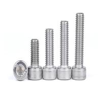 50pc M1.4 M1.6 M2 M2.5 M3 304 A2 Stainless Steel Black grade 12.9 DIN912 Hexagon Hex Socket Head Cap Allen Bolt Screw L=2-30mm(304 stainless steel,25MM_M2)