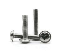 50pc M2 M2.5 M3 M4 M5 M6 DIN967 304 A2 Stainless Steel PWM Cross Pan Round Washer Head Screw Bolt With Padded Collar(30mm,50pcs M3)