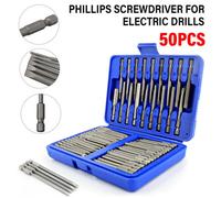 50Pc Magnetic Screw Driver Bit Set Extra Long Torx Hex Spline Star Pozi Security