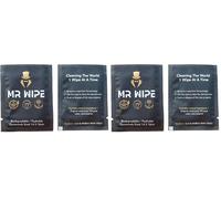 50pc MR WIPE Wet Wipes For Men Gent Individually Wrapped Travel Flushable Individual Packed Sachet Packet Biodegradeable Plastic Free Sensitive Skin Pure Water Hand Body Intimate Adult (Pack of 2)