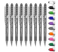 50pc Personalized Ballpoint Pen With Engraved Text, Inspirational Ballpoint Pen Personalised Motivational Messages Pen for Father's Day, Mother's Day, Adults Kids Gifts (Dark Gray)