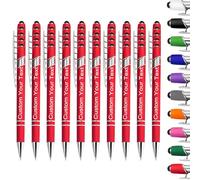 50pc Personalized Ballpoint Pen With Engraved Text, Inspirational Ballpoint Pen Personalised Motivational Messages Pen for Father's Day, Mother's Day, Adults Kids Gifts (Red)