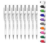 50pc Personalized Ballpoint Pen With Engraved Text, Inspirational Ballpoint Pen Personalised Motivational Messages Pen for Father's Day, Mother's Day, Adults Kids Gifts (White)