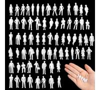 50PCS 1:100 Scale White Unpainted Mini People Figures, Miniature People Model, Standing and Sitting Mini Diorama Figures for Model Trains Railroads, Architectural Project, Miniature Scenes, Home Decor