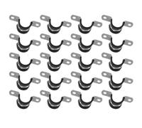 50pcs 1/4 Inch Two Hole Pipe Strap Stainless Steel U Bracket Clamp