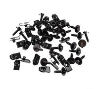 50PCS 1/4 U-Nut Clips And Hex Head Automotive Body Bolts Kit Secure Fastening Rust-Resistant Metal Black Coating 6.02 x 4.53 x 0.7 Inches For Car Bumpers Engine Covers Door Trims Grilles(50pcs)