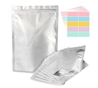 50pcs 1 Gallon Mylar Bags for Food Storage, 10 Mil 10"x14" Stand-Up Zipper Pouches Resealable and Heat Sealable Bags for Long Term Food Storage(10"x14", Extra Thick)