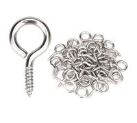 50PCS 1 inches 304 Stainless Steel Eye Screws, Heavy Duty Screw, Eye Hooks Screw Eye Bolts Eye Hooks Screw, Indoor & Outdoor