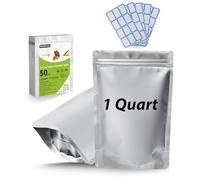 50pcs 1 Quart Mylar Bags for Food Storage-Mindeeryy 7x10in Zipper Resealable for Large Food Container Sets-Extra Thick 10 Mil