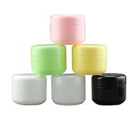 50Pcs 10-100g Empty Jar Plastic Cosmetic Containers Round Refillable Bottles With Lids For Face Cream Eyeshadow Gel Suncreen Perfume Travel Portable Bottle Storage (30g,Mixed color)