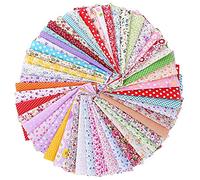 50pcs 10 * 10cm Fabric Squares for Sewing, Squares Patchwork Fabric Bundles for Sewing, Fat Quarters Fabric Bundles with Floral Patterns for Sewing, Patchwork, DIY Crafts & Home Décor