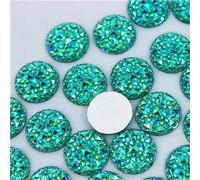 50pcs 10/12/14/16mm Colorful Flatback Stones and Crystals AB Resin Round Rhinestone Trim DIY Wedding Dress Beads WC32-Sky Blue AB-16mm-50pcs