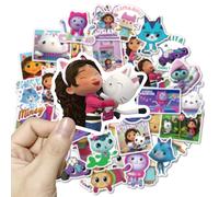 (50pcs) 10/50Pcs Cartoon Gabbys Dollhouse Stickers Laptop Graffiti Luggage Suitcase Skateboard Phone Cute Sticker Children Decal Gift