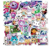 (50pcs) 10/50Pcs Cute Gabbys Dollhouse Stickers Cartoon Decal Children Stickers Laptop Luggage Graffiti Skateboard Fridge Phone Gift Toy