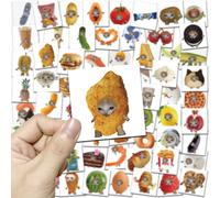 (50pcs) 10/50pcs Kawaii Cat Food Meme Sickers Funny Decal Bicycle Notebook Suitcase Luggage Laptop Phone Waterproof Stickers Gift Toy