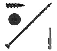 50Pcs #10 x 2-1/2" Heavy-Duty Black Decking Screws, Outdoor Torx Drive Wood Screws with Rust Resistant Coating, T25 Torx Bit, for Timber Fence & Deck