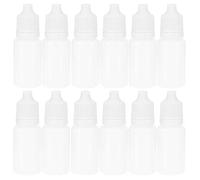 50Pcs 10ml Eye Dropper Bottles Leak Proof Squeezable Empty Liquid Containers with Lids Plugs PE Material for Eye Drops Saline Travel Essential Portable Refillable (White)